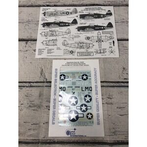 SUPER SCALE 1/48 P-47D/C THUNDERBOLT RAZORBACKS (ROBT. JOHNSON) DECALS 48-831